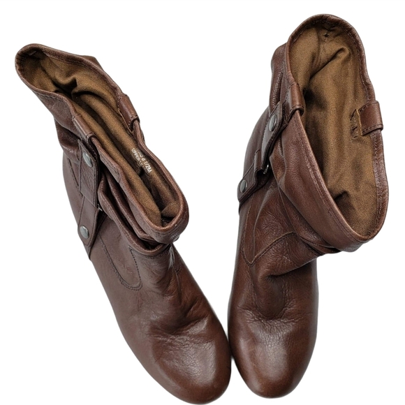 Kenneth Cole | Leather Blue Ice Wedge Ankle Boots - Picture 3 of 8